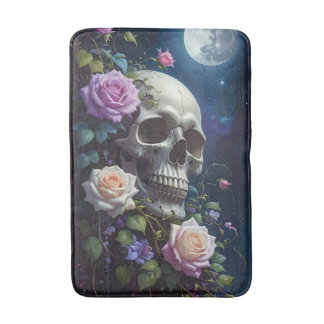 Moonlit Roses Skull Bath Mat