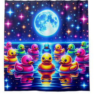 "Moonlit Rubber Ducky Dream" Shower Curtain