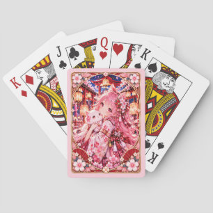 Moonlit Sakura Shrine Playing Cards