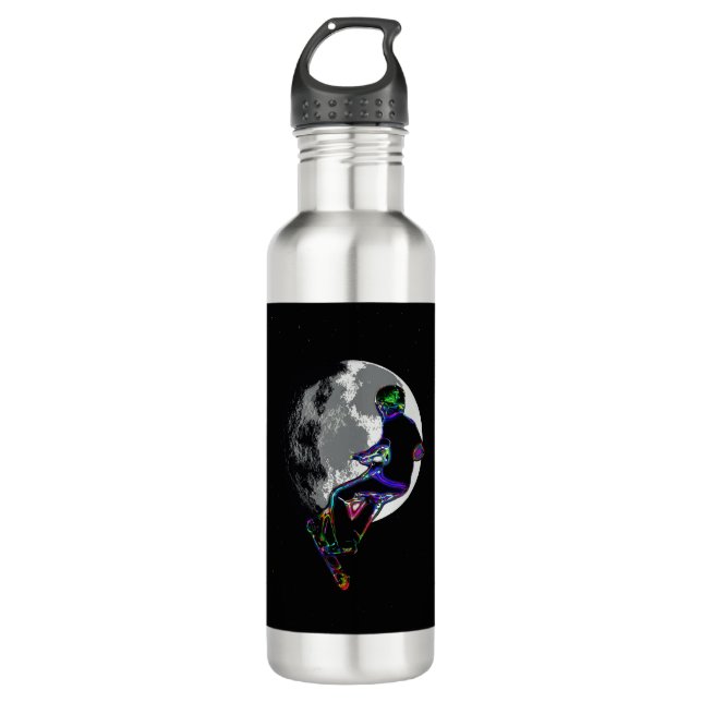 Moonlit Scooter Champ - Scooter Boy Artwork 710 Ml Water Bottle (Front)