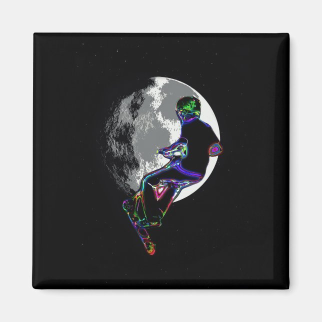 Moonlit Scooter Champ - Scooter Boy Artwork Magnet (Front)