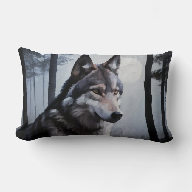 Moonlit Sentinel Lumbar Cushion (Front)