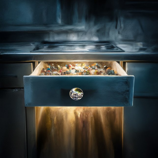 Moonlit Serenity A Slumbering Wolf Ceramic Knob (Creator Uploaded)