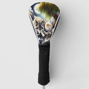 Moonlit Serenity A Slumbering Wolf Golf Head Cover
