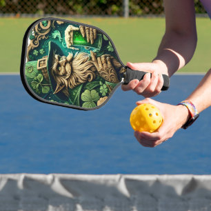 Moonlit Serenity A Slumbering Wolf Pickleball Paddle