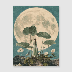 Moonlit Serenity – Vintage Lotus Scene