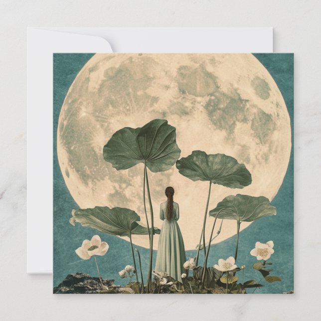 Moonlit Serenity – Vintage Lotus Scene (Front)