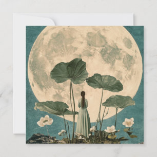 Moonlit Serenity – Vintage Lotus Scene