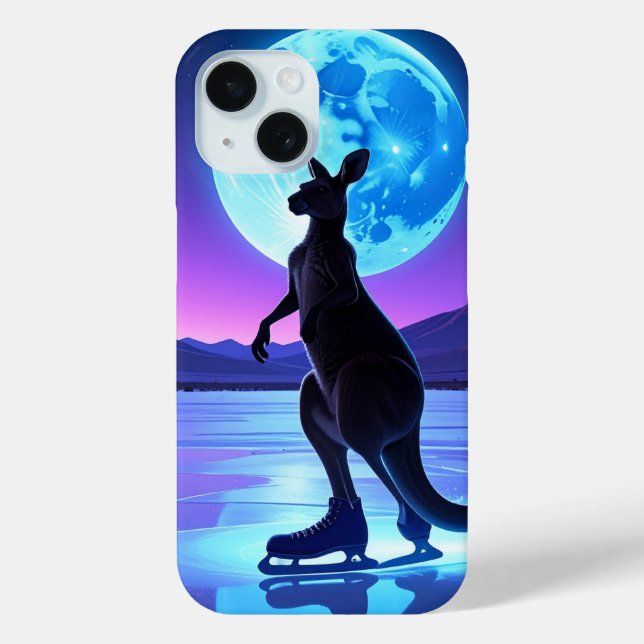 Moonlit Skater Kangaroo Case-Mate iPhone Case (Back)