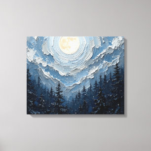 Moonlit Sky Over Forest Premium Wrapped Canvas Wal