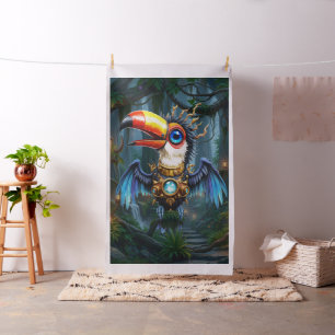 Moonlit Steampunk Toucan. Fabric