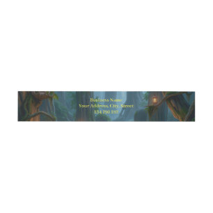Moonlit Steampunk Toucan. Invitation Belly Band
