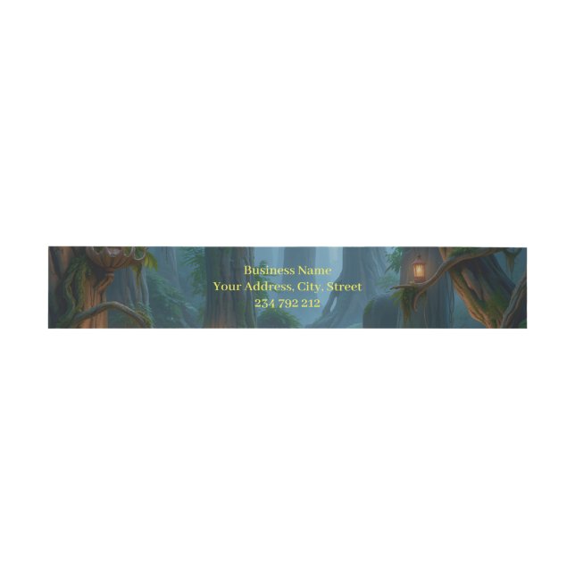 Moonlit Steampunk Toucan.  Invitation Belly Band (Flat)