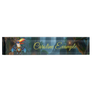 Moonlit Steampunk Toucan. Nameplate