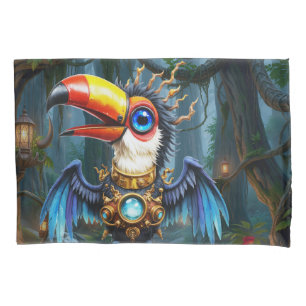 Moonlit Steampunk Toucan. Pillowcase