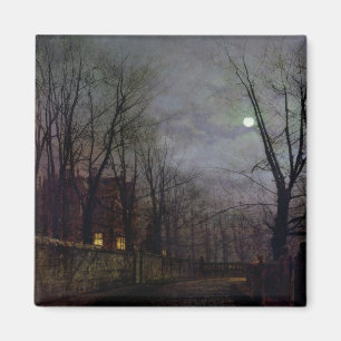 Moonlit Street Scene, 1882 (oil on canvas) 2 Magnet