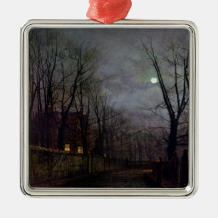 Moonlit Street Scene, 1882 (oil on canvas) 2 Metal Tree Decoration