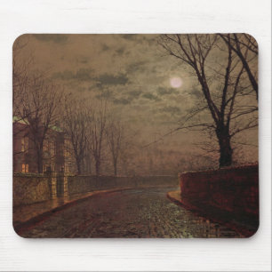 Moonlit Street Scene, 1882 (oil on canvas) Mouse Pad
