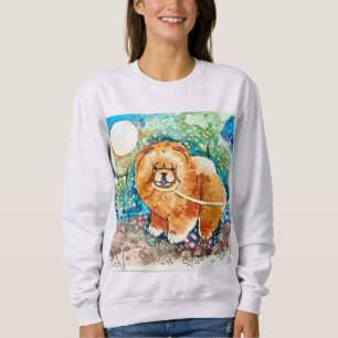 MOONLIT STROLL  Chow on front and back Sweatshirt