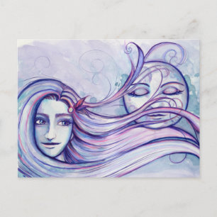 Moonlit Thoughts MoonChild Goddess Moon Child      Postcard