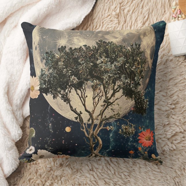 Moonlit Tree & Blossoms Cushion (Blanket)