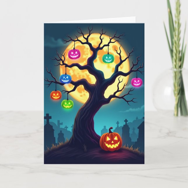 Moonlit Tree Of Lights Card (Front)