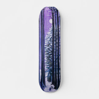 Moonlit Trees of Shadows Skateboard