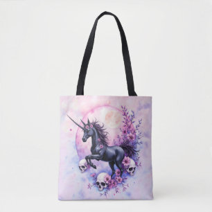 Moonlit Unicorn Among Forgotten Roses, Tote Bag