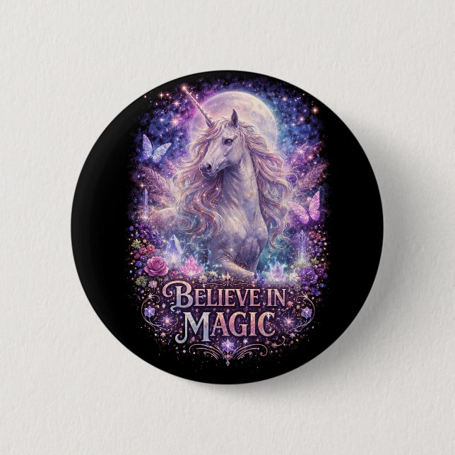 Moonlit Unicorn Dreams 6 Cm Round Badge (Front)