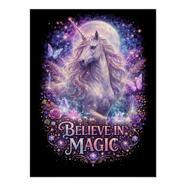 Moonlit Unicorn Dreams Poster (Front)