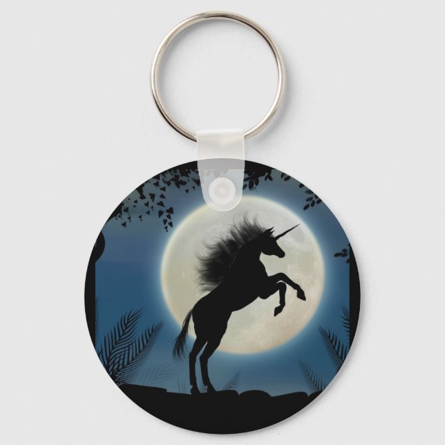 Moonlit Unicorn Keychain (Front)