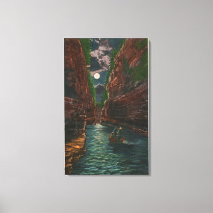 Moonlit View of the Flume Canvas Print