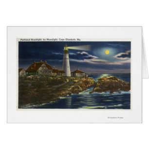 Moonlit View of the Portland Head Lighthouse