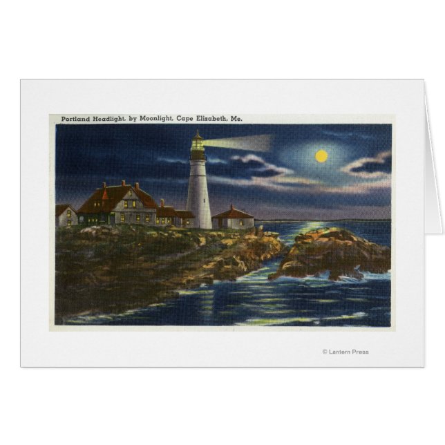 Moonlit View of the Portland Head Lighthouse (Front Horizontal)