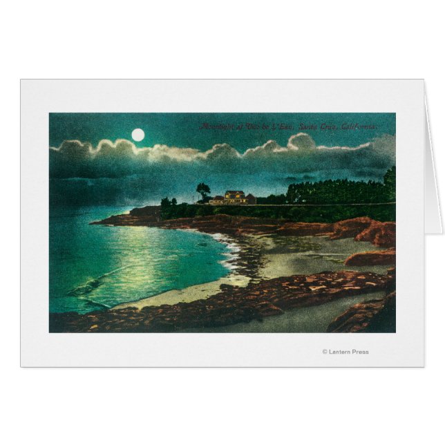 Moonlit view of the Vue de l'EauSanta Cruz, CA (Front Horizontal)