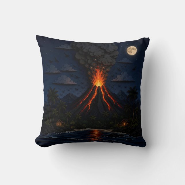 Moonlit Volcano Cushion (Front)