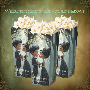 Moonlit Vows – A Cute Gothic Wedding Moment.  Favour Box