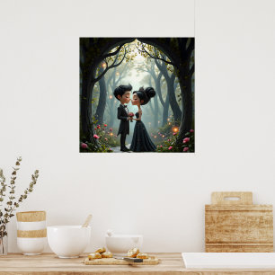 Moonlit Vows – A Cute Gothic Wedding Moment. Poster