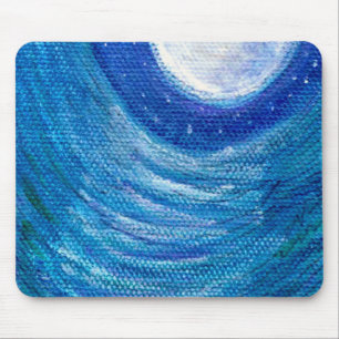 Moonlit Waves and Swirls Mouse Pad