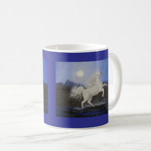 Moonlit White Horse Mug