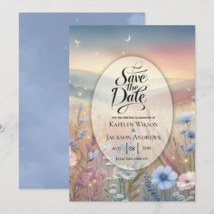 Moonlit Wildflower Whispers Wedding Save The Date
