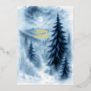 Moonlit Winter Forest Business Cosy Snowy Scene