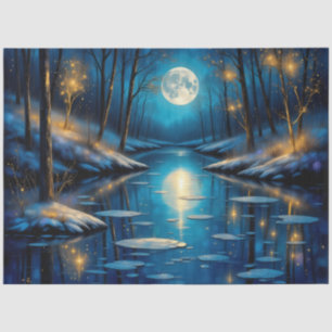 Moonlit Winter River – Enchanted Night Forest Tissue Paper