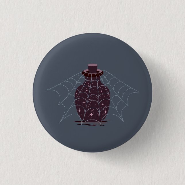 Moonlit Witchy Halloween Magic Bottle 3 Cm Round Badge (Front)