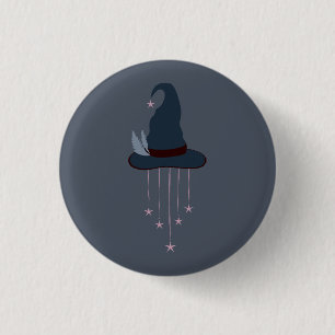 Moonlit Witchy Halloween Pattern 3 Cm Round Badge