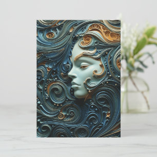 Moonlit Woman 3D Art Holiday Card