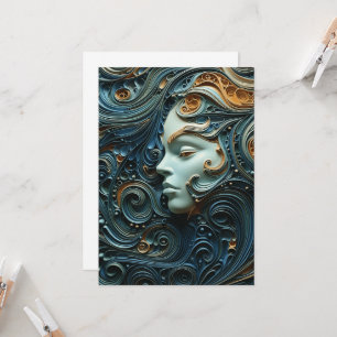 Moonlit Woman 3D Art Invitation