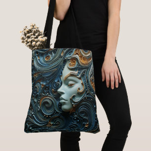 Moonlit Woman 3D Art Tote Bag