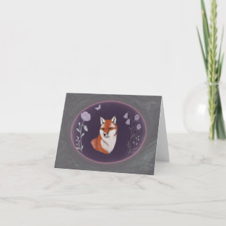Moonlit Woodland Fox Small Greeting Card