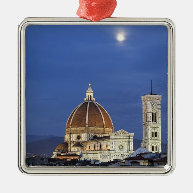 Moonrise and Florence Cathedral, Basilica di Metal Tree Decoration (Front)
